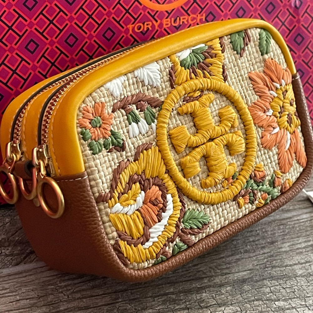 New Tory butch Perry Bombe Embroidered Straw
Color: Craftsman Floral Embroidery - Picture 3 of 10